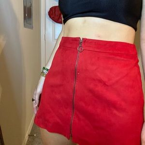 Red Zipper Mini skirt